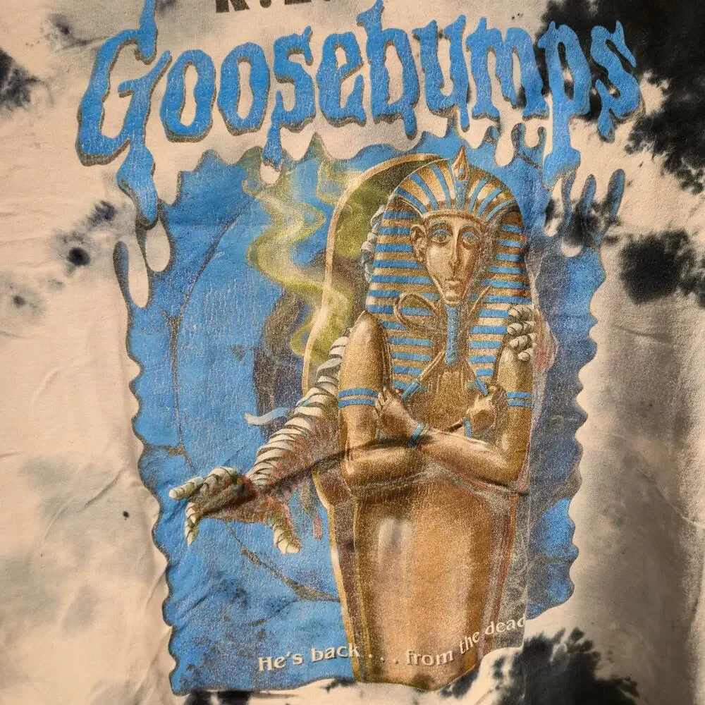 Goosebumps R.L. Stine Mummy Graphic T Shirt Mens M Tie Dye Horror Book - Picture 2 of 4